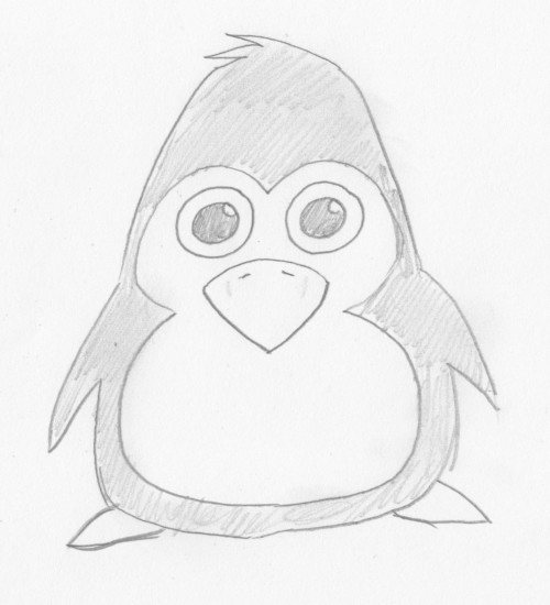 500x550 How To Draw A Penguin Clip Art