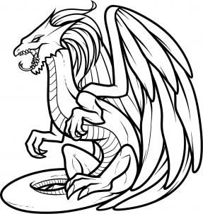 287x302 Dragon Black And White Drawing Clipart