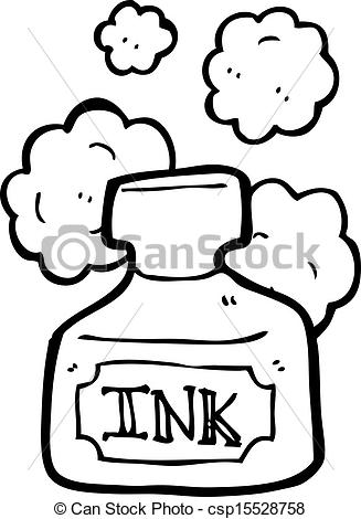 327x470 Cartoon Ink Pot Clipart Vector