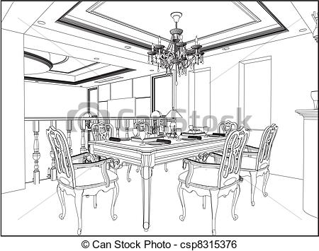 450x355 Dining Room Vector Clip Art Vector