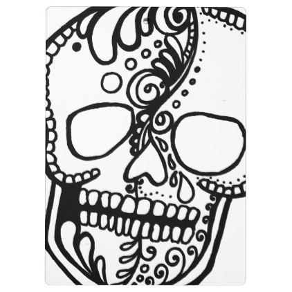 422x422 Color Your Own Tribal Tattoo Sugar Skull Doodle Clipboard