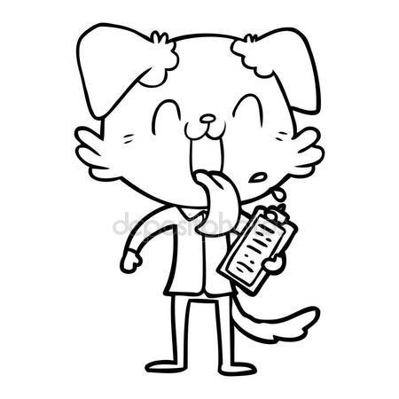 450x450 Cartoon Panting Dog Clipboard Stock Vector Lineartestpilot