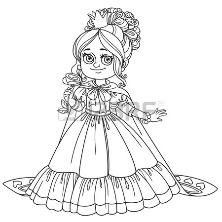 450x450 Beautiful Princess With A Flower In Her Hand And A Long Cloak