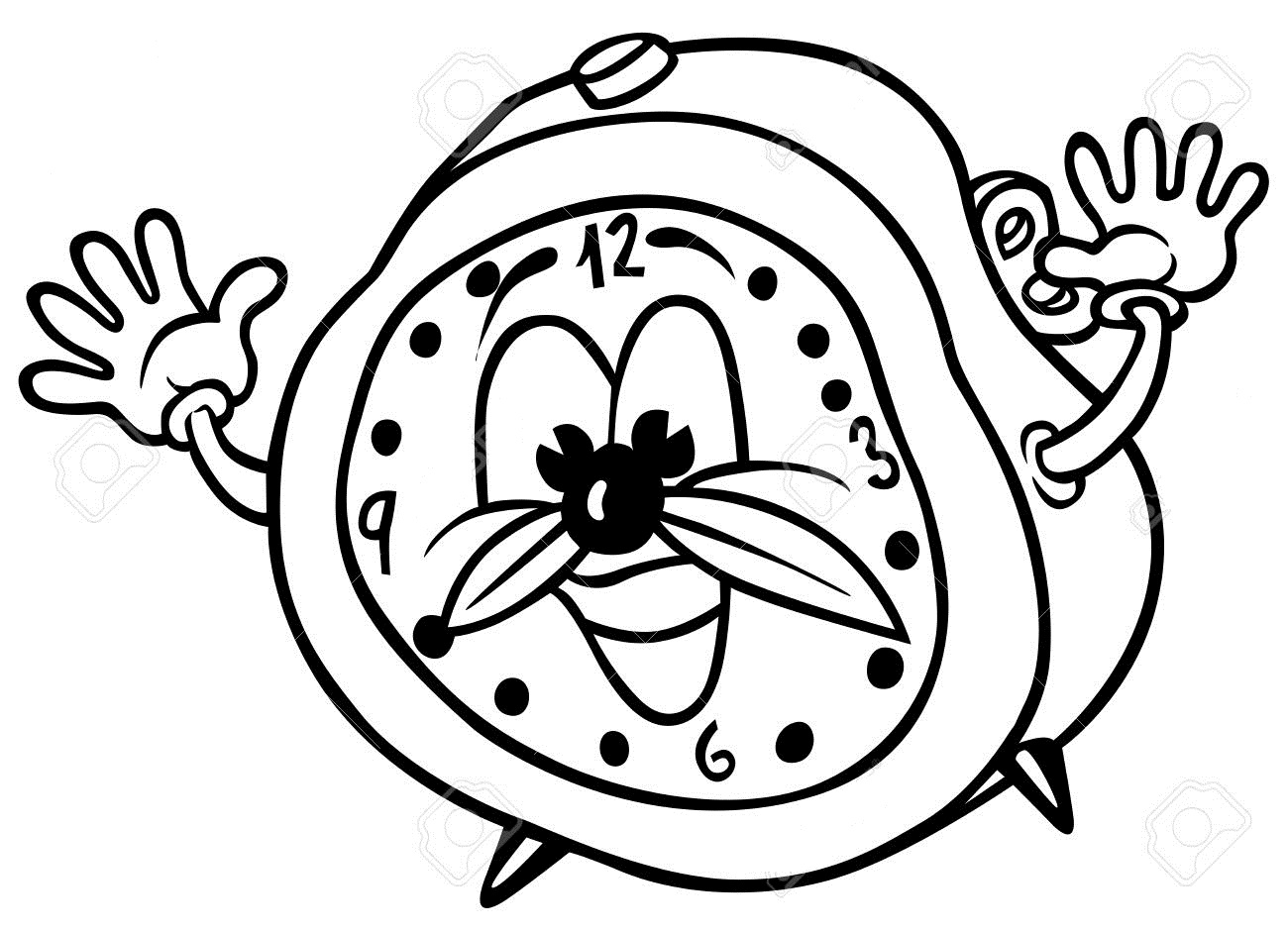 1300x941 Clock Coloring Pages