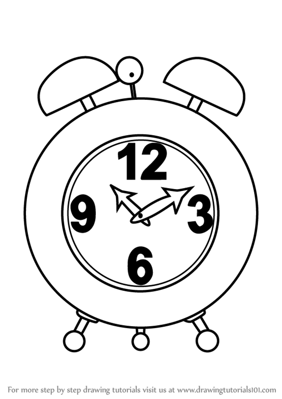566x800 Learn How To Draw An Alarm Clock (Everyday Objects) Step By Step