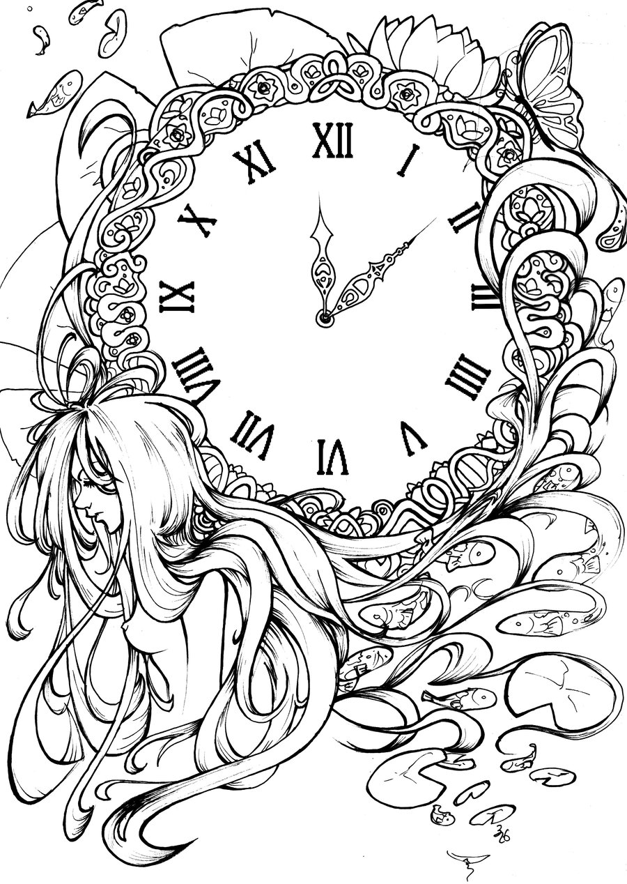 900x1268e Clock Ink By 326kamechan
