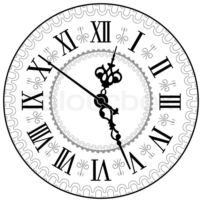800x800 Antique Clock Stock Vector Colourbox