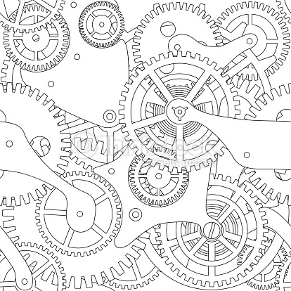 414x414 Steampunk Gears And Cogs Drawing