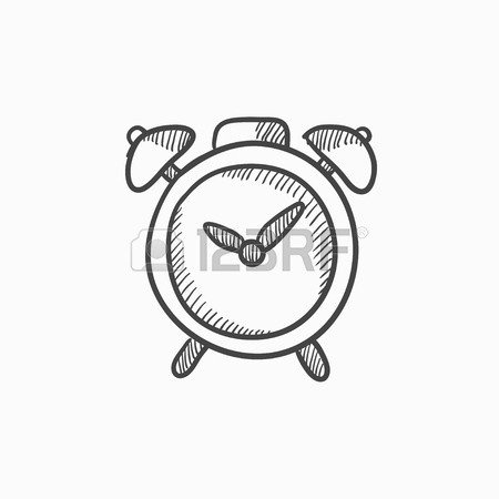 450x450 Alarm Clock Vector Sketch Icon Isolated On Background. Hand Drawn