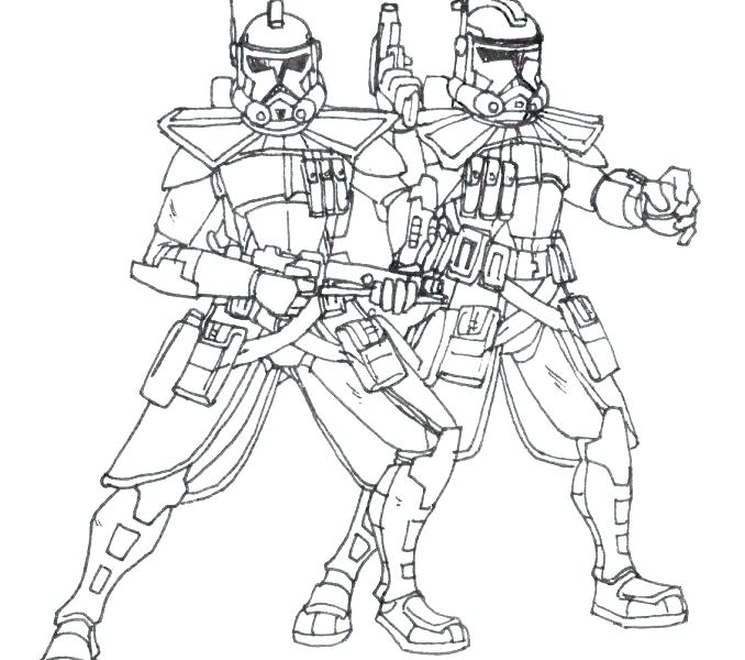 678x600 Clone Trooper Coloring Page