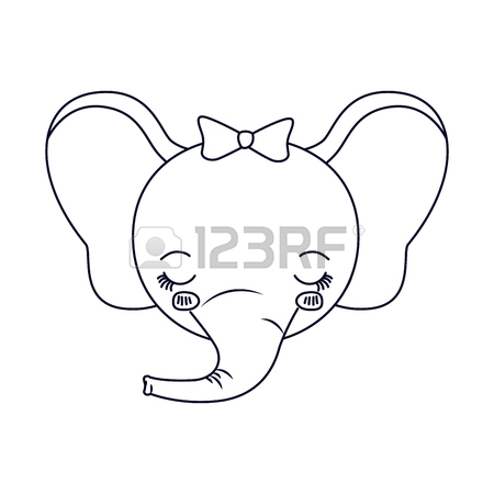 450x450 Sketch Silhouette Caricature Face Of Female Elephant Animal Eyes