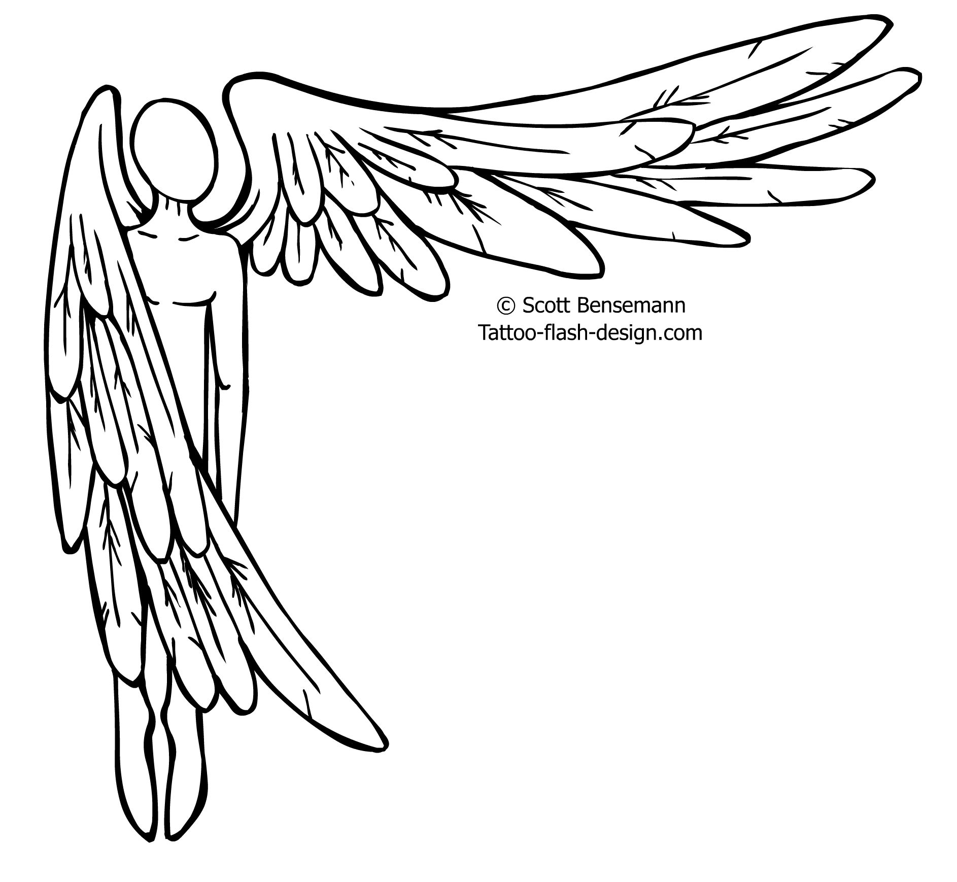 1886x1738 Top Simple Angel Tattoo Drawings Images For Tattoos