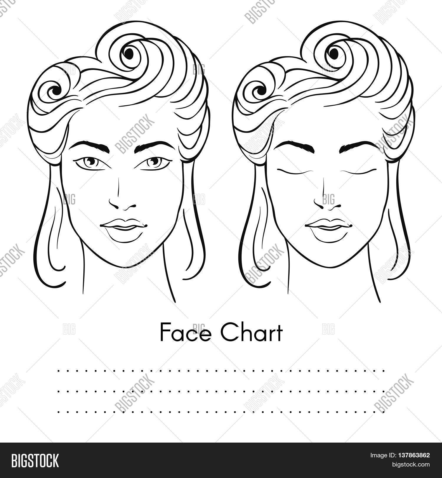 1500x1620 Vector Beautiful Woman Face Chart Vector Amp Photo Bigstock