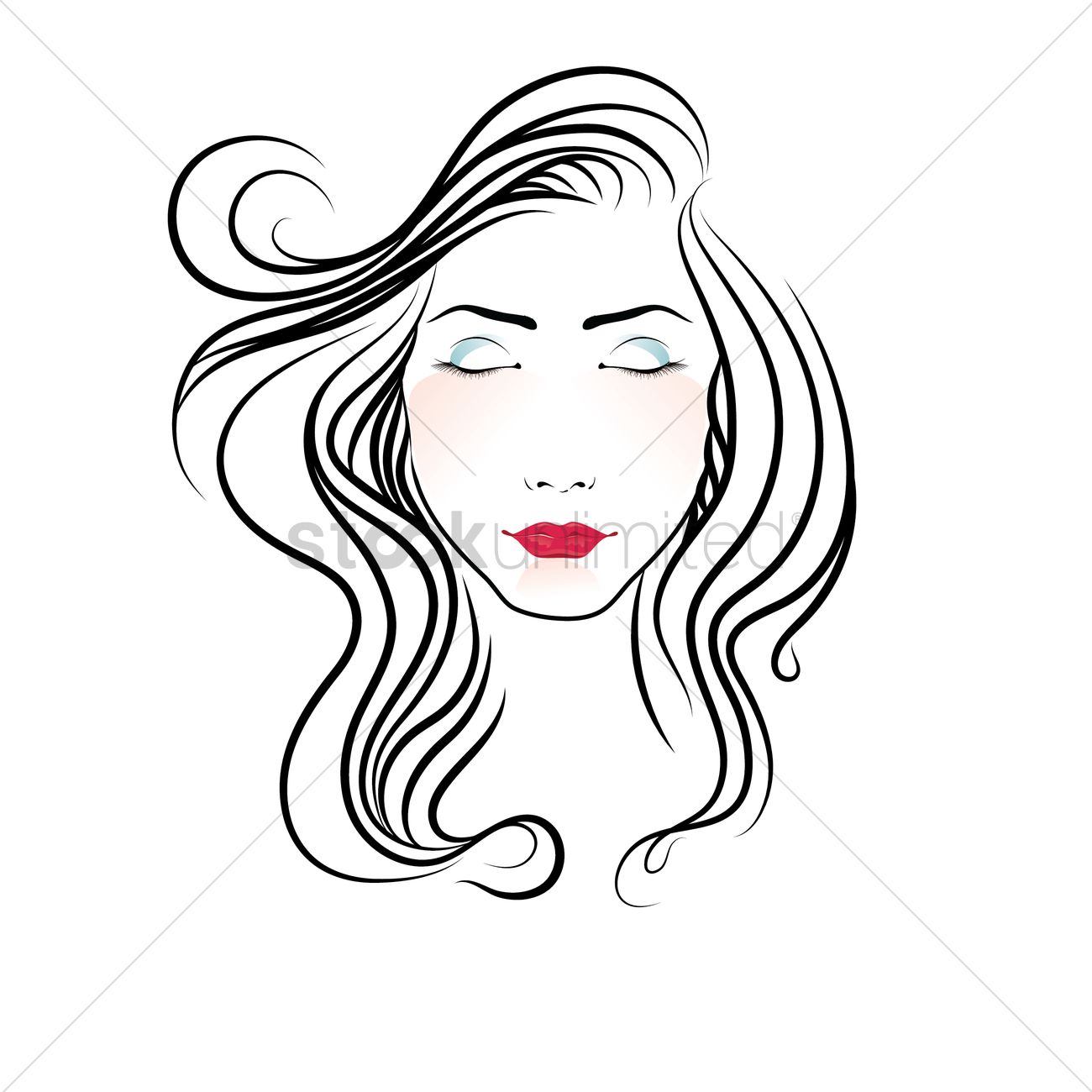 1300x1300 Face Of A Woman With Closed Eyes Vector Image