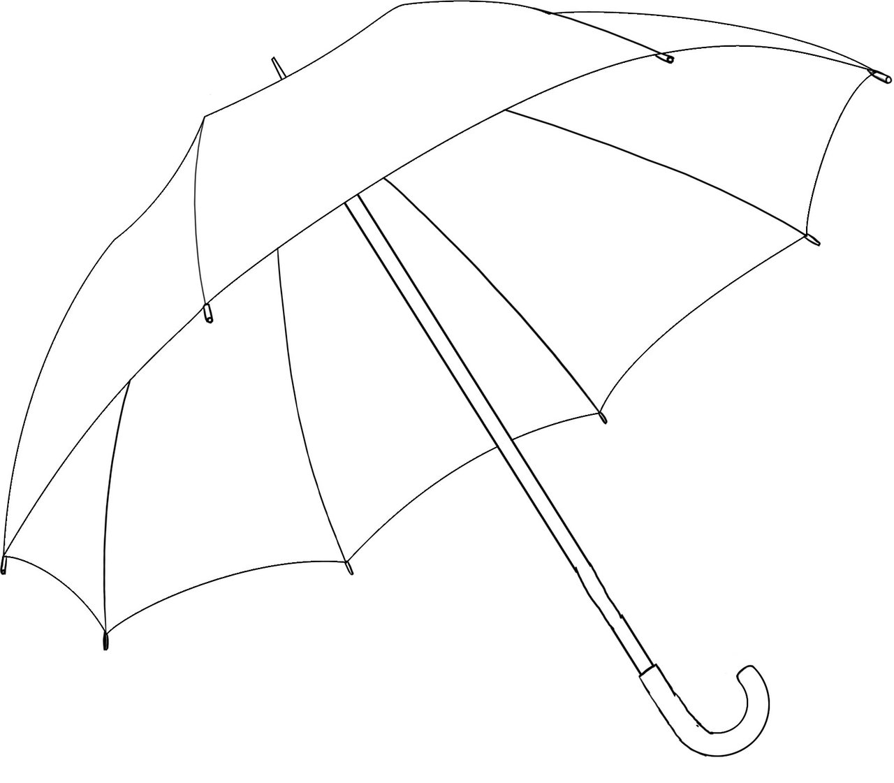 1280x1121 Umbrella To Draw Umbrella Drawing