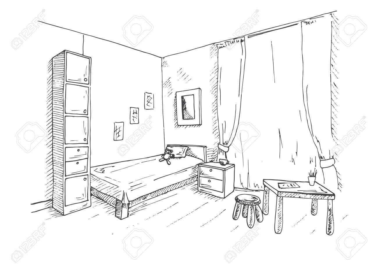 1300x910 Children's Room. In The Corner Of The Room Is Bed, Next