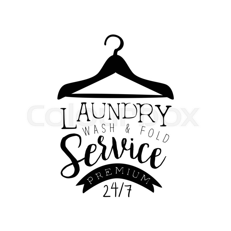 800x800 Black And White Sign For The Laundry And Dry Cleaning Service