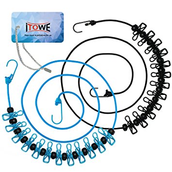 355x355 2pack Portable Clothesline With 12 Pins, Travel