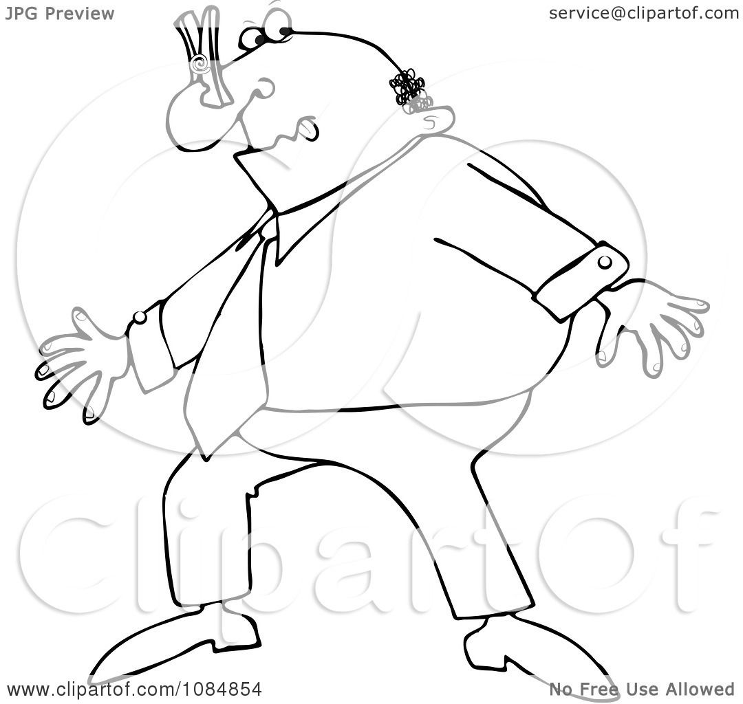 1080x1024 Clipart Outlined Business Man Wearing A Clothespin On His Nose Due