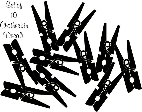 570x450 Items Similar To Set Of 10 Clothespin Decals On Etsy