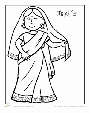 301x378 Traditional Clothing Coloring Pages