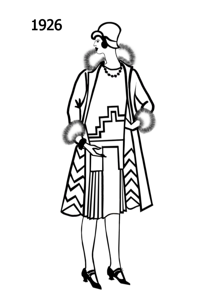 700x1000 Costume History Silhouettes 1926 1927 Free Line Drawings