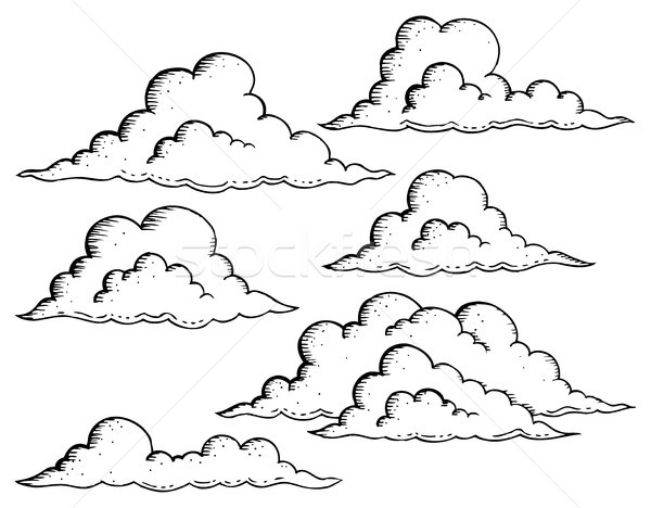 600x468 Clouds Drawings Theme Image 1 Vector Illustration Klara Viskova