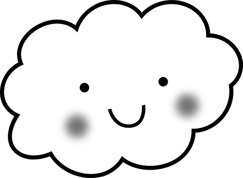 500x365 Happy Cloud Illustration Public Domain Vectors