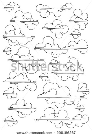 318x470 Simple Drawing Clouds Decorative Pattern Clouds