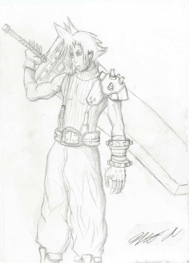 758x1055 Final Fantasy Character Drawings Cloud By Aceofspades230