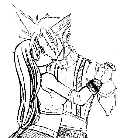 395x456 Tifa And Cloud By Psycho Kitty