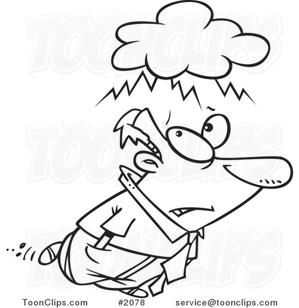 581x600 Cartoon Black And White Line Drawing Of A Guy With An Overcast