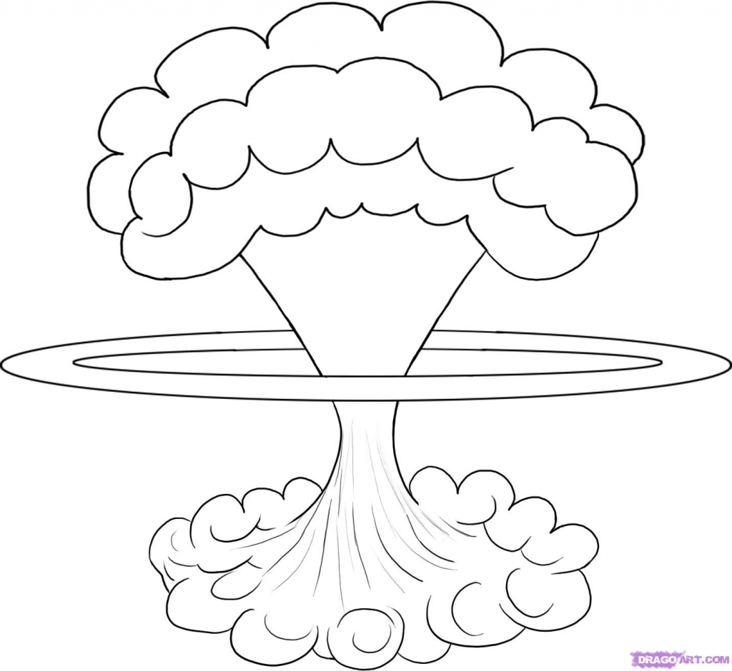 1024x940 How To Draw A Mushroom Draw A Mushroom Cloud Step Step Drawing