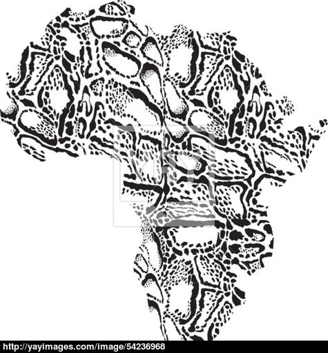 475x512 Map Of Africa With Pattern Background Clouded Leopard Vector