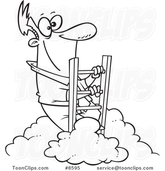 581x600 Cartoon Black And White Line Drawing Of A Successful Business Man