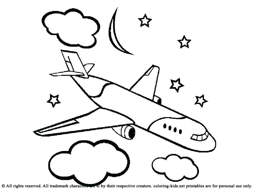 878x659 Cloud Coloring Pages As Airplane With Clouds Coloring Picture