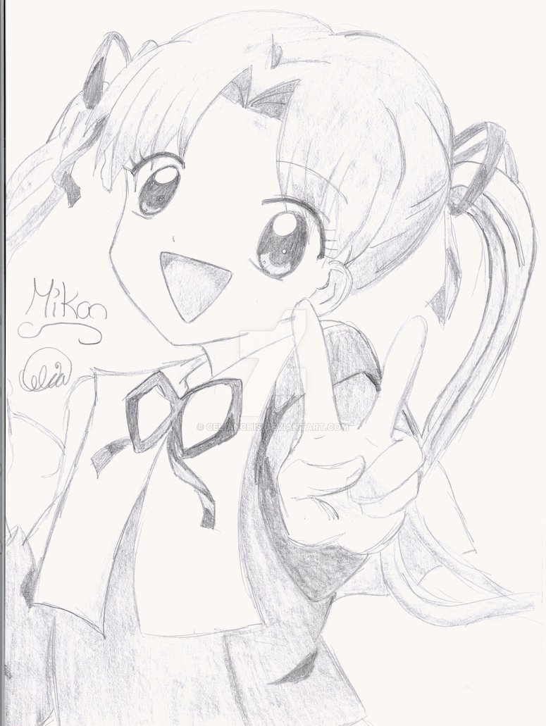 775x1031 Mikan Sakura Pencil Drawing Gakuen Alice By Celianchis