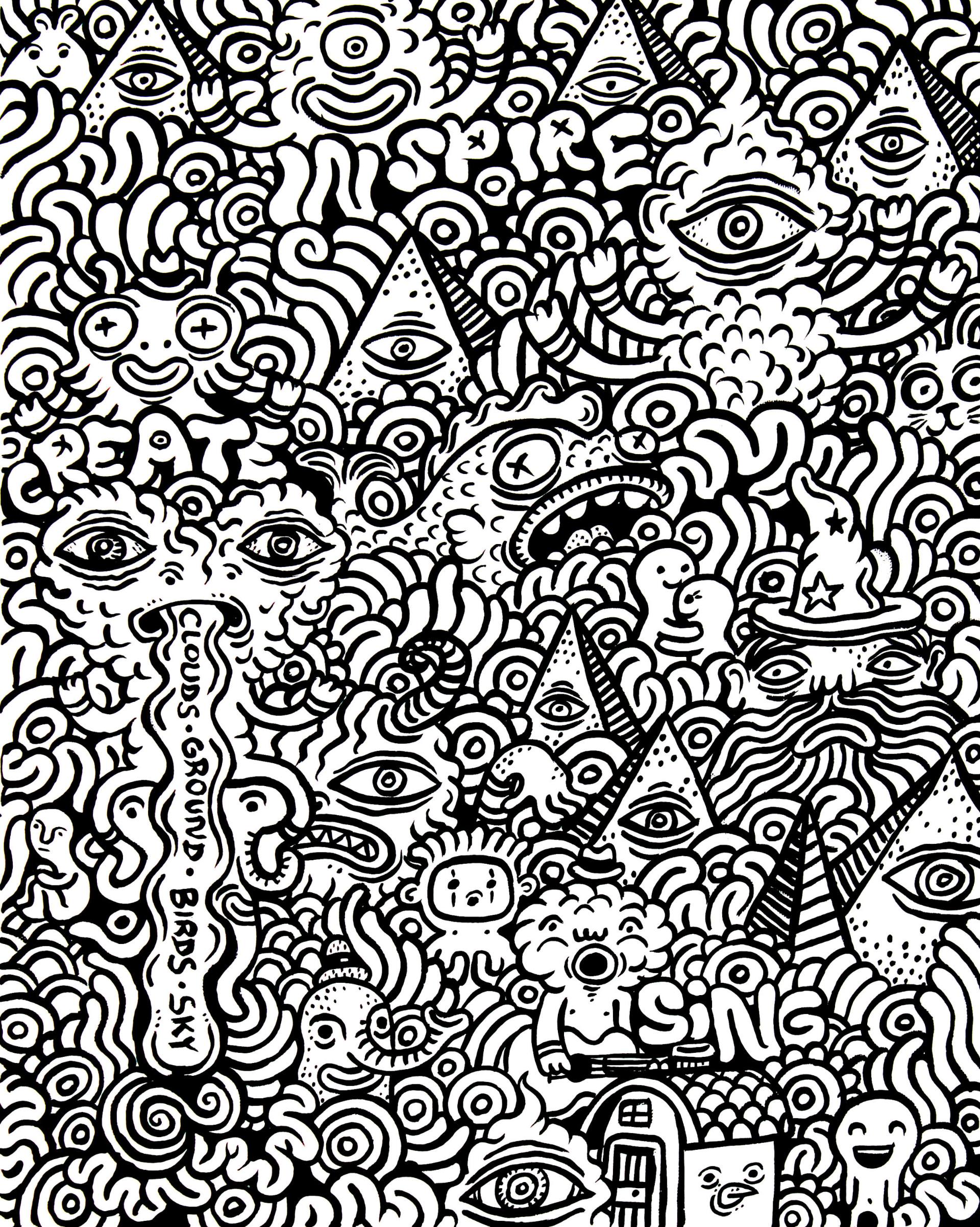 1920x2402 Saatchi Art Clouds, Ground, Birds, Sky Drawing By Alex Chiu