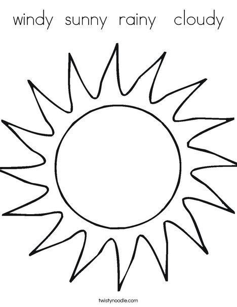 468x605 Windy Sunny Rainy Cloudy Coloring Page