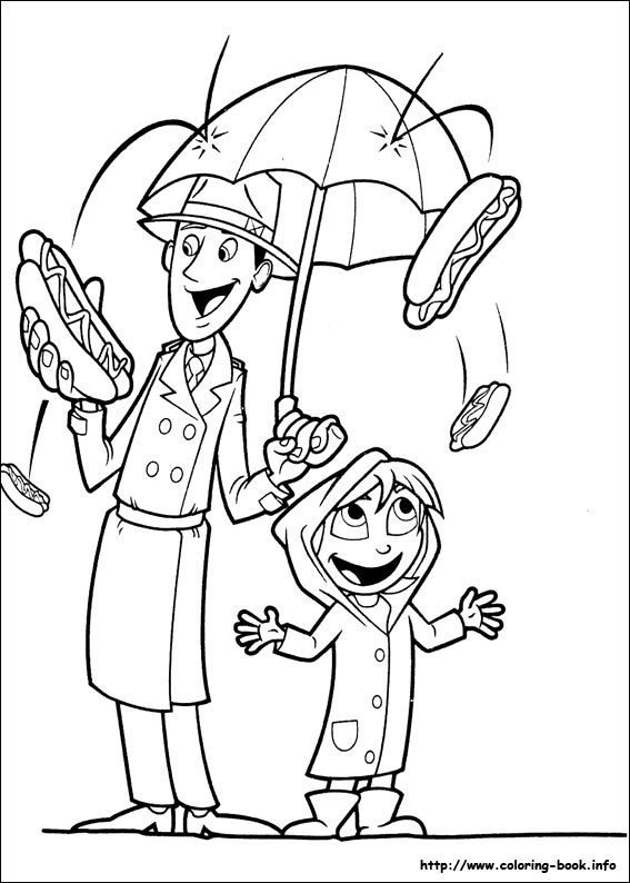 567x794 With A Chance Of Meatballs Coloring Picture