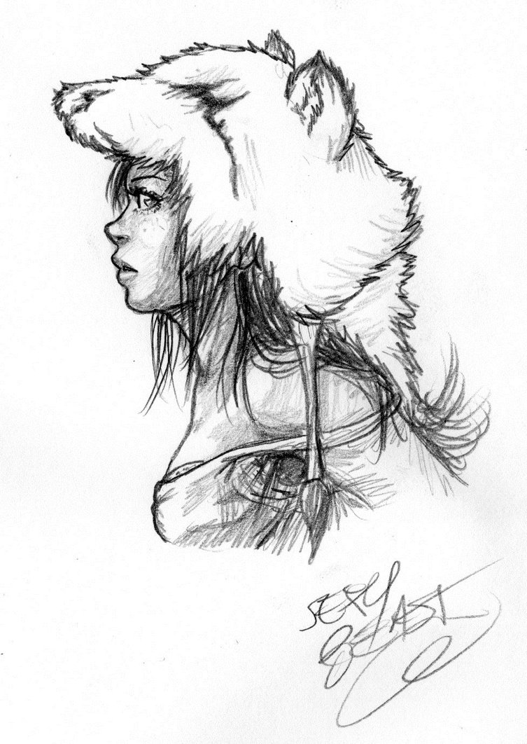 753x1062 Polar Bear Girl Second Sketch By Cloudy 0w0