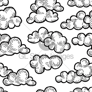 325x325 Cloud Pattern. Cloudy Sky Seamless Background Gl Stock Images