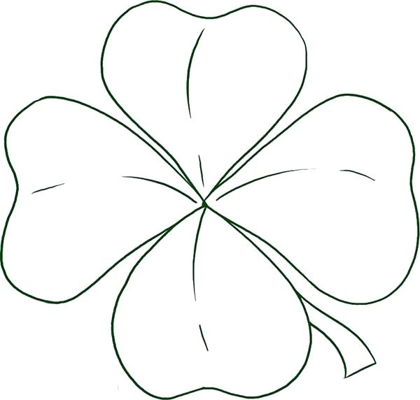 600x572 Four Leaf Clover Color Page How To Draw Four Leaf Clover Coloring