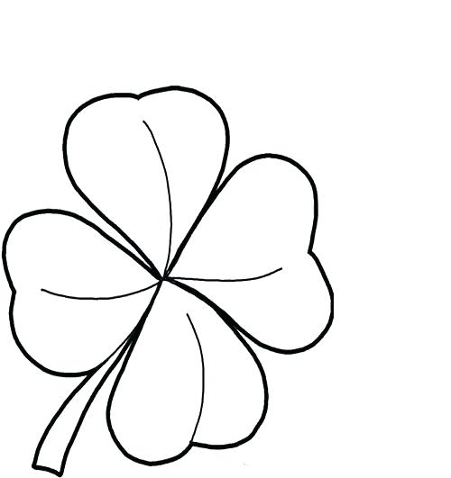 500x531 Four Leaf Clover Coloring Sheet Kids Drawing Of Four Leaf Clover