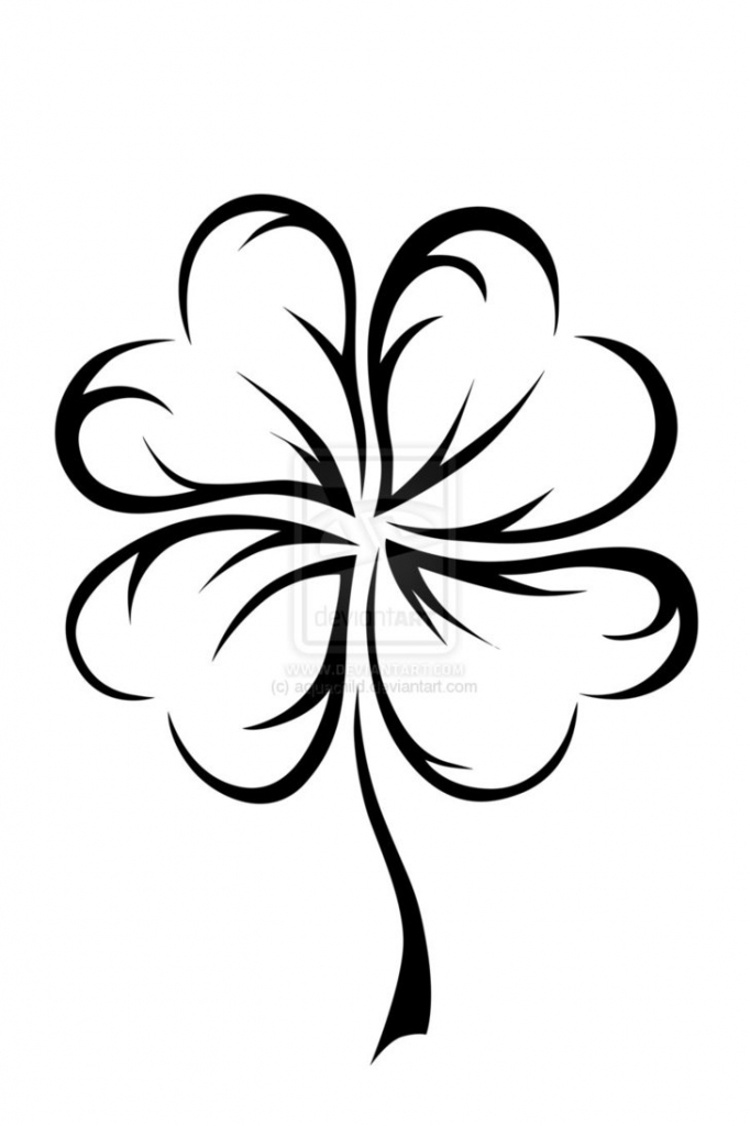 682x1024 Four Leaf Clover Drawing 10 Best Images About Shamrock Tattoo