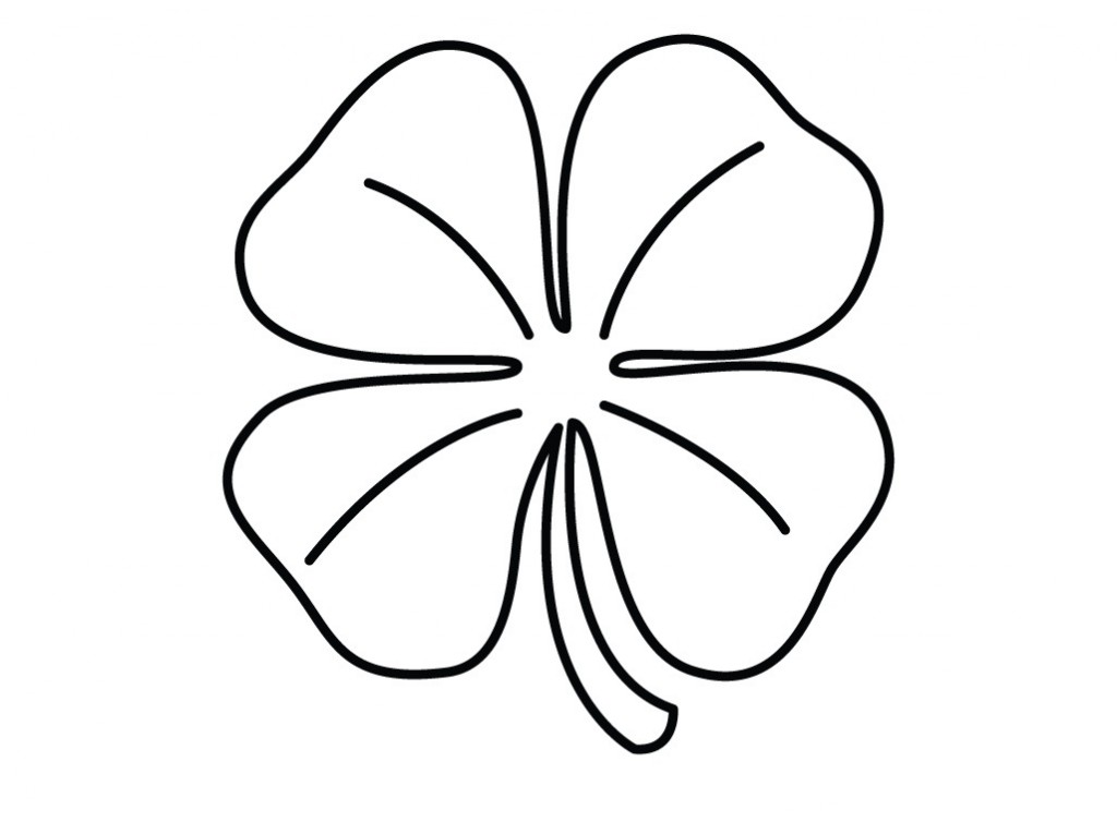 1024x765 Lucky Clover Coloring Page