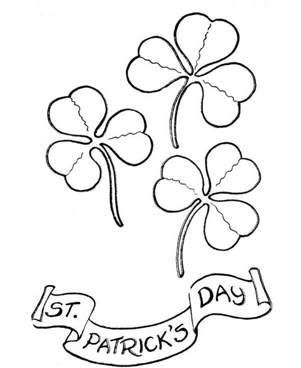 600x734 Four Leaf Clover On St Patricks Day Coloring Page Color Luna