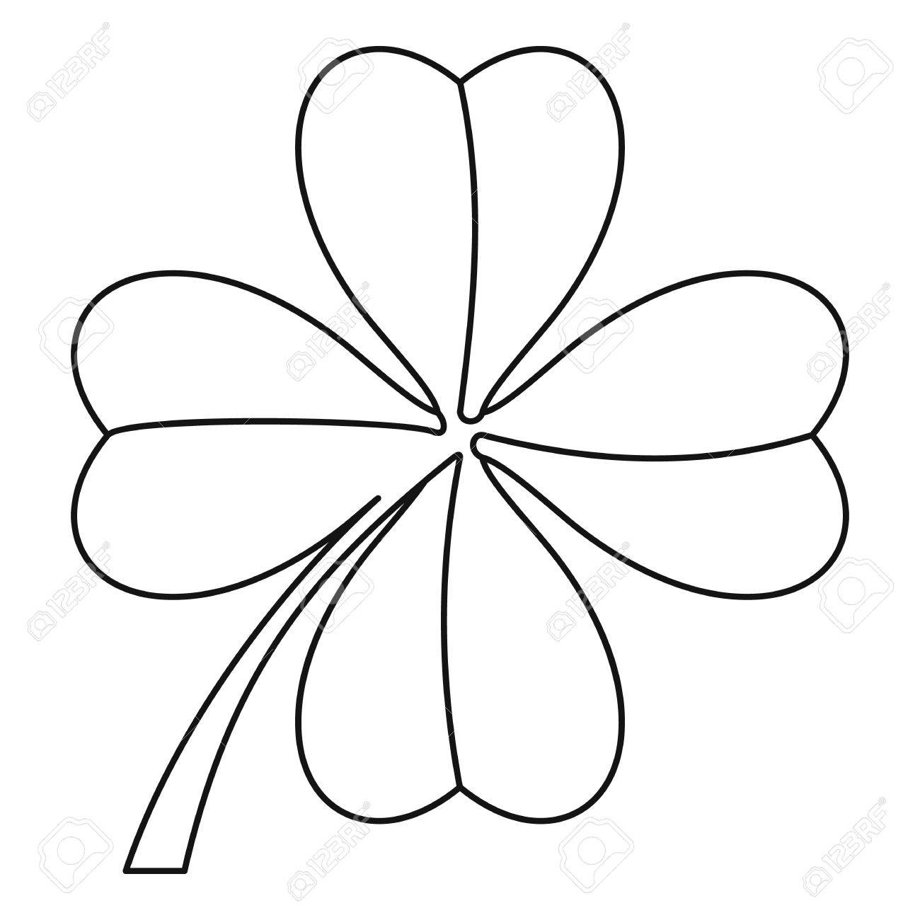 1300x1300 Clover Leaf Icon. Outline Illustration Of Clover Leaf Vector