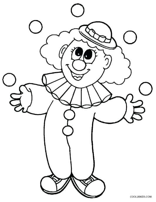 531x685 Coloring Pages Clown Clown Coloring Pages For Preschoolers Free