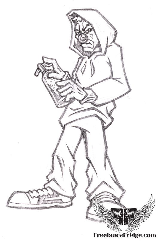 531x800 Urban Graffiti Clown Freelance Fridge Illustration Amp Character